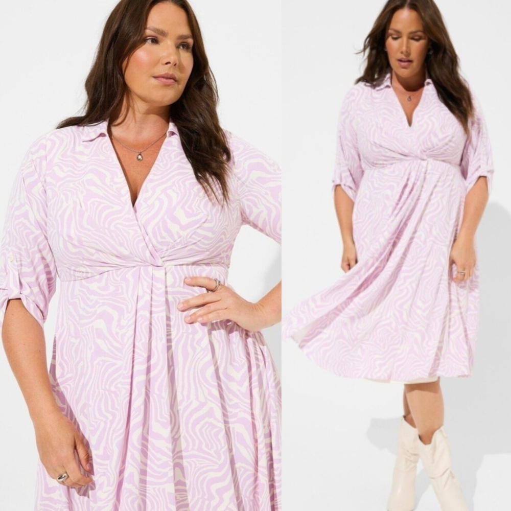 NWT TORRID Zebra Crepe De Chine Dress